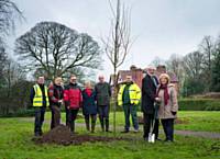 Tree Planting March 2017. Pictured are members of the Friends of Denehurst Park, RBC staff and local councillors - The various trees planted in Denehurst Park were part funded by Rochdale Township